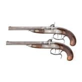 A pair of percussion pistols, Anton Vinzent Lebeda, Prague, circa 1850