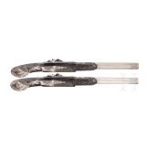 A pair of cased percussion pistols, C. Lepage, Li&egrave;ge, circa 1850