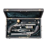 A pair of cased percussion pistols, C. Lepage, Li&egrave;ge, circa 1850
