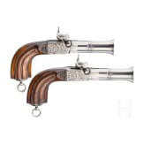 Ein Paar Perkussionsterzerole im Kasten, um 1850