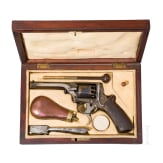 Perkussionsrevolver Tranter 2. Modell mit Doppelabzug, im Kasten, um 1855