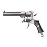 Zwei sechs- und achzehnsch&uuml;ssige Lefaucheux-Revolver im Kasten, Belgien, um 1860