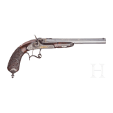 A deluxe drop-barrel target pistol, Peter Schenk & Sohn, Marienbad, circa 1880