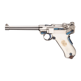 A cased Mauser Parabellum Marine with ivory grip panels