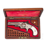Smith & Wesson Mod. No. 1, 3rd Issue, graviert, vernickelt, in Kassette