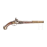 A long Balkan Turkish flintlock pistol, 19th century