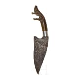 A bendo (knife for harvesting the sugar cane palm), Java, around 1900