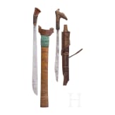Klewang der Moro und Mandau, Philippinen, um 1900