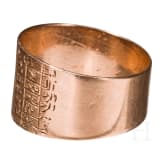 Golden amulet ring for women, Ottoman, around 1900