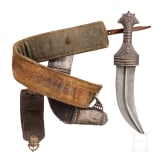 A silver-mounted djambia with belt, Oman, around 1900