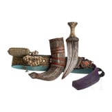 A silver-mounted djambia with belt, Yemen, 1st half of the 20th century