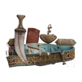 A silver-mounted djambia with belt, Yemen, 1st half of the 20th century