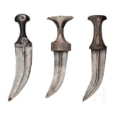 Three djambias from the Arabian Peninsula, 1st half of the 20th century