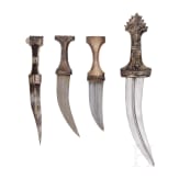 One djambia and three knives from the Arabian Peninsula, 1st half of the 20th century