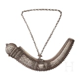A silver powder horn (talahiq), Oman, around 1900