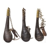 Three Afghan powder flasks, 19th century