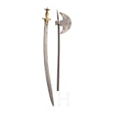 An axe and a tulwar, Persia, 19th century