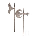 Two Persian chiselled axes, late-19th century