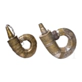 Two North African powder flasks, 19th century