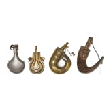 Four powder flasks from North Africa and India, 19th century