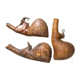Three Persian/Afghan powder flasks, 19th century