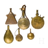 Six North African powder flasks, circa 1900