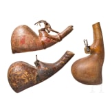 Three Persian/Afghan powder flasks, 19th century