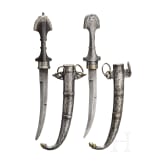 Two Moroccan silver-mounted koummyas, circa 1900