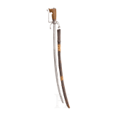 A Moroccan nimcha with a rhinoceros horn grip, 19th century