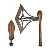 A bronze dagger of the Cuba and a large ritual axe of the Songye, Congo