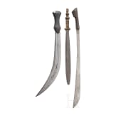 Three Central African swords and knives, around 1900