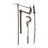 Four African weapons, 19th/20th century