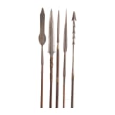 Five Central African and Southeast Asian spears