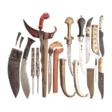 Nine daggers and knives, India/Indonesia/Nepal, 19th/20th century