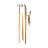 Seven African arrows and a Tuareg knife