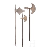 Three Indian battle axes, 19th/20th century