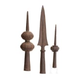 Two Indian ferrules and a spearhead, 17th/18th century