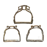 Three Indian stirrups, 19th century