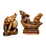 Two Indian bone figures, 18th-19th century