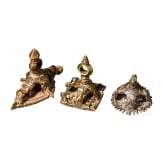 Three Henna stamps, bronze, 19th century