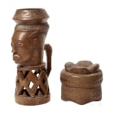 An anthropomorph cup and a can of the Cuba, Congo