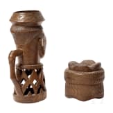 An anthropomorph cup and a can of the Cuba, Congo