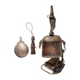 A powder and two primer flasks, Tibet, 19th/20th century
