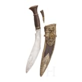 A nickel silver mounted khukri, Nepal, 1st half of the 20th century