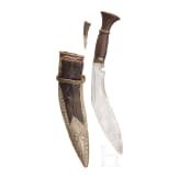 A nickel silver mounted khukri, Nepal, 1st half of the 20th century