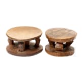 Two small African stools of the Lega tribe, Congo