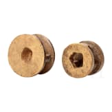 Two small African stools of the Lega tribe, Congo