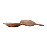 A wooden bowl and a dancepaddle, Papua New Guinae