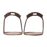 A pair of Chinese iron stirrups, 17th-18th century