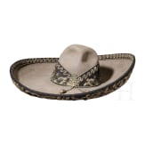 A sombrero with silver embroidery and a long knife, Mexico, 19th century